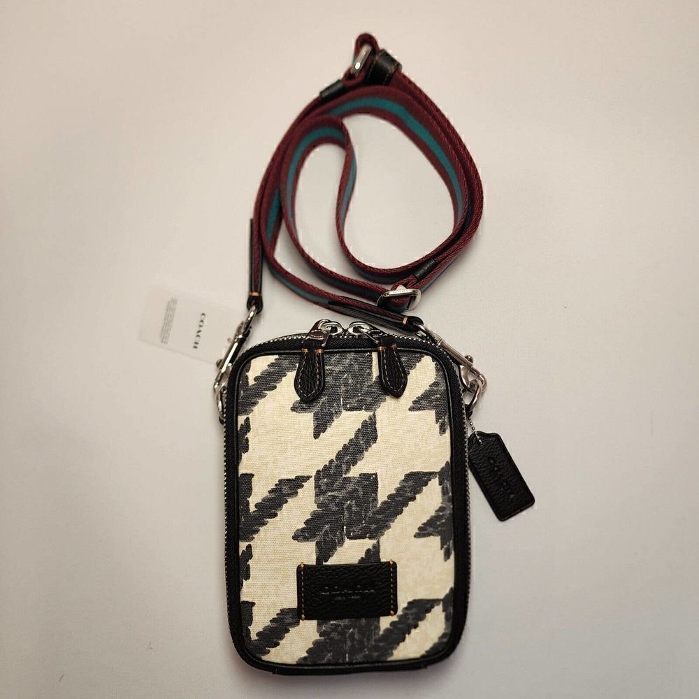Coach CJ672 STANTON CROSSBODY WITH HOUNDSTOOTH PRINT